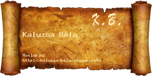 Kaluzsa Béla névjegykártya